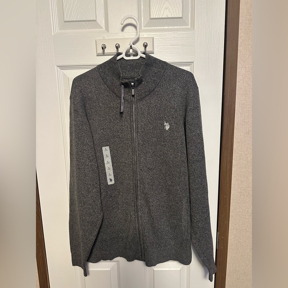 U.S. Polo Assn. Dark Gray Zip-Up Sweater